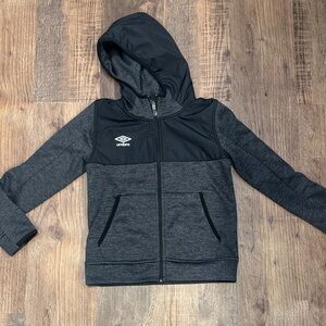 Umbro Kids' Charcoal and Black Zip-Up Hoodie
